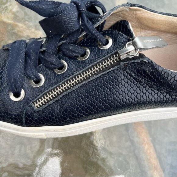 Ron White Olwyn Snakeskin Reptile Lizard Embossed Navy Sneakers - Picture 7 of 14